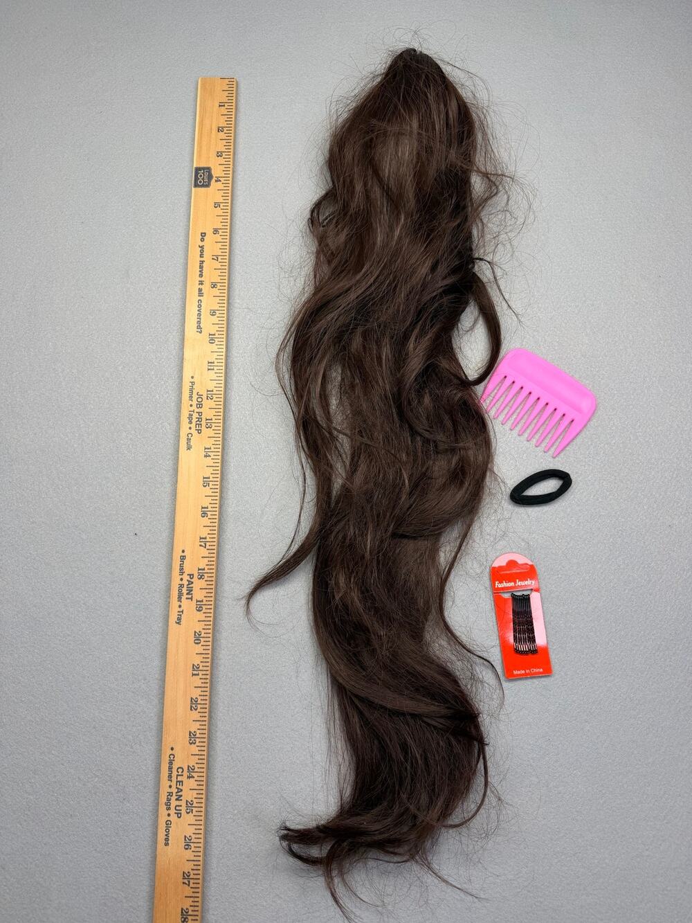 Claw Clip Ponytail Hair Extension in Dark/Chocolate Brown with Accessories